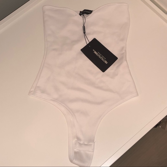 White sweetheart scuba bodysuit - Picture 3 of 4